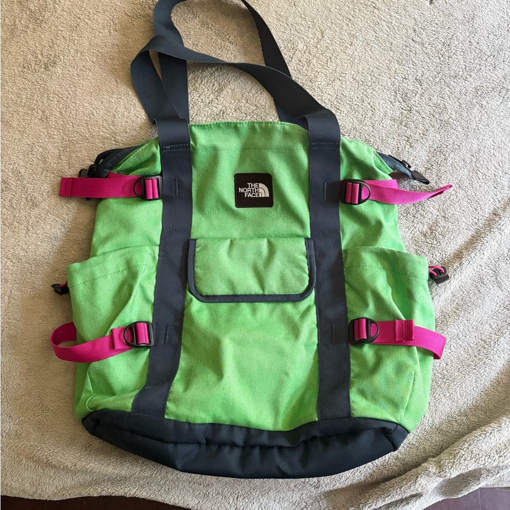 The North Face Lime and Magenta Tote